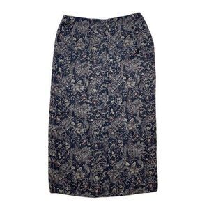 Emma James Reversible Wrap Skirt Womens 14P Black Brown Paisley Animal Print‎